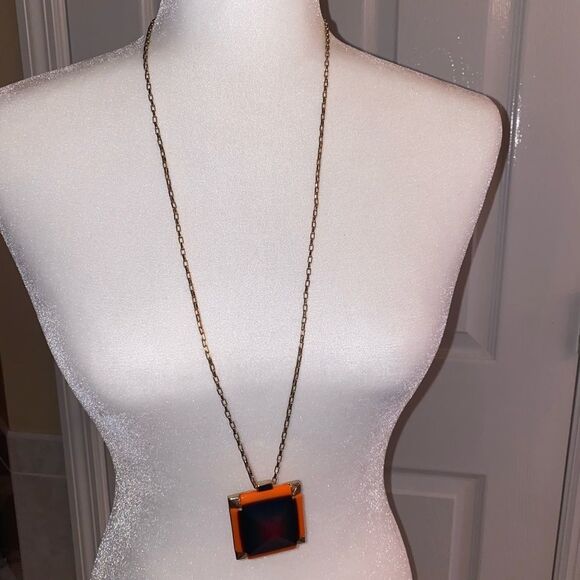 Kate Spade Pyramid Hill Orange Statement Necklace - Picture 3 of 7